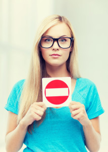 woman with no entry sign - image boundaries_mainimage-214x300 on https://thedreamcatch.com