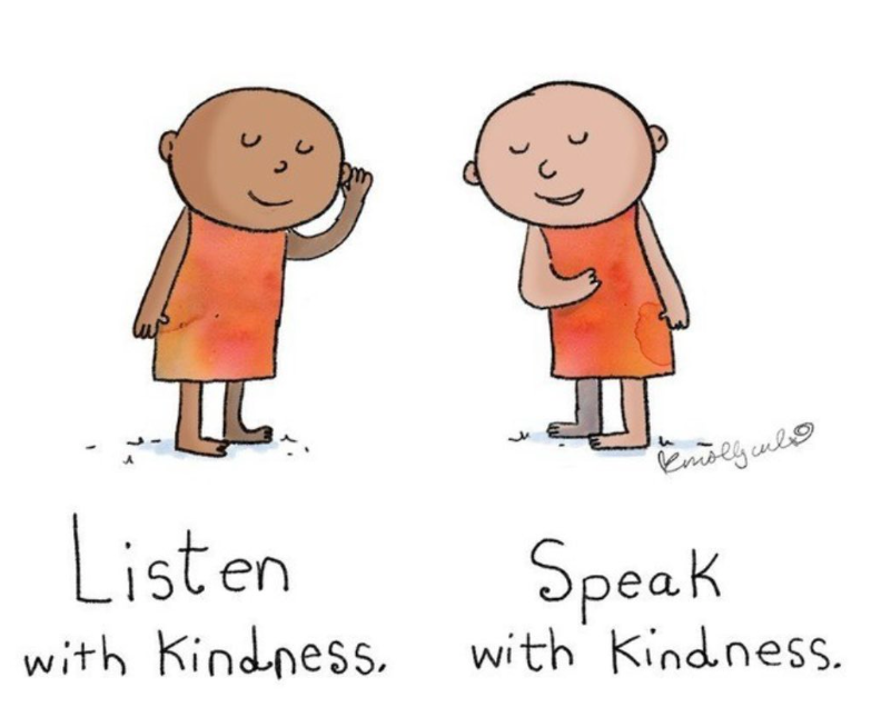 Right Speech: Mastering the Art of Communication with Empathy (and why it matters) - image Buddha-Doodles on https://thedreamcatch.com